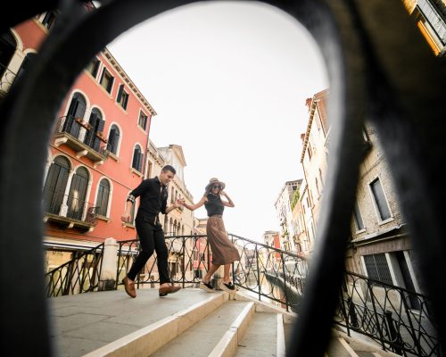 Couple on a honeymoon in Venice