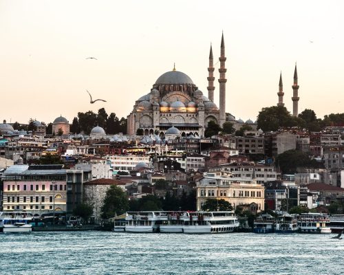 Istanbul's ocean with cruise ship